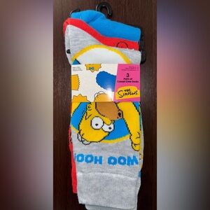 THE SIMPSONS NOVELTY CREW SOCKS NWT MEN’S SHOE SIZE 6-12